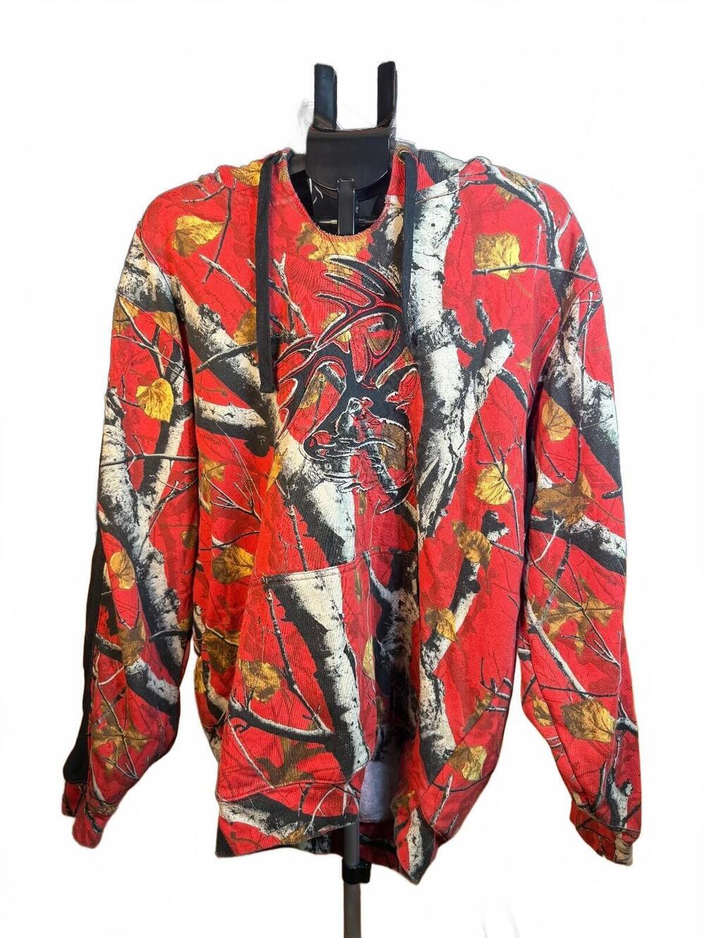 Legendary Whitetails sz XL deer real tree Mens Red Camo Hoodie Sweatshirt hoody